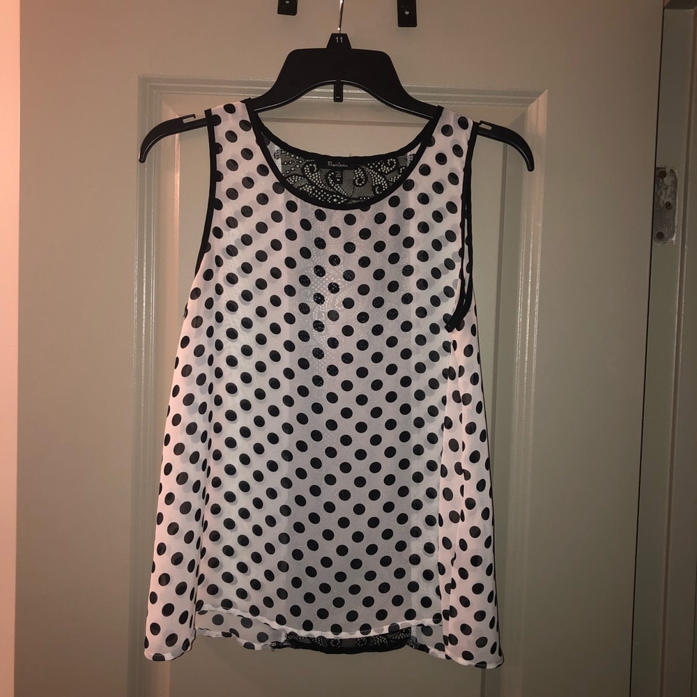 Monteau Polka Dot Dressy Tank - Medium